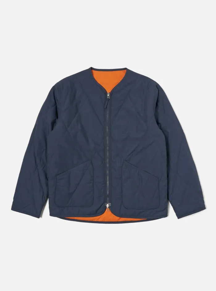 Coats and Outerwear Men Universal Works Universal Works Reversible Military Liner Jacket In NavyOrange Recycled Polytech
