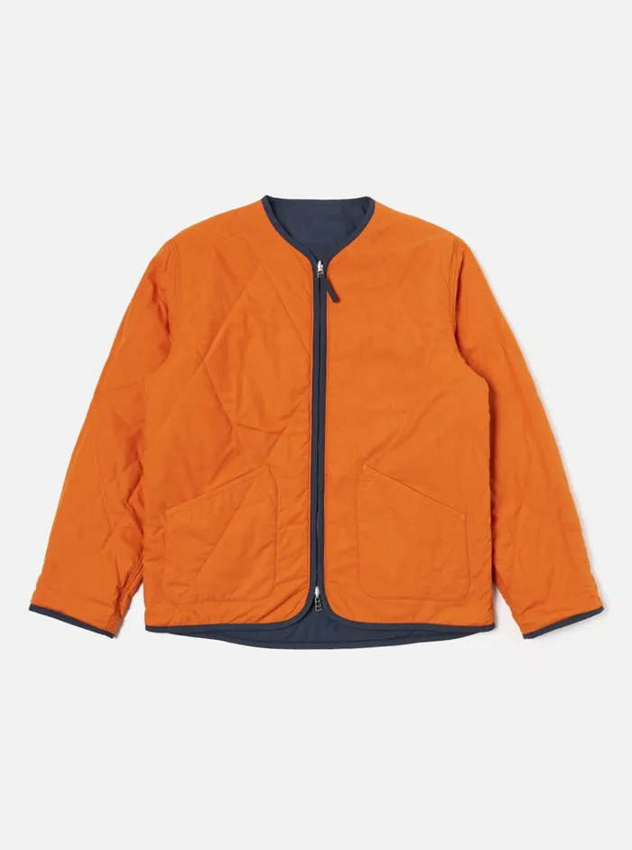 Coats and Outerwear Men Universal Works Universal Works Reversible Military Liner Jacket In NavyOrange Recycled Polytech