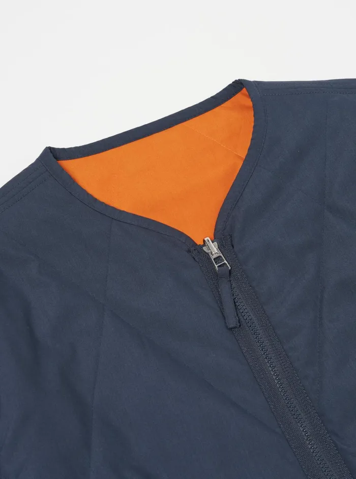 Coats and Outerwear Men Universal Works Universal Works Reversible Military Liner Jacket In NavyOrange Recycled Polytech