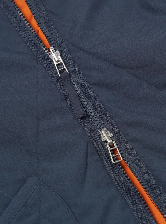 Coats and Outerwear Men Universal Works Universal Works Reversible Military Liner Jacket In NavyOrange Recycled Polytech