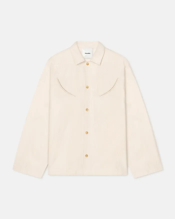 Coby Heavy Poplin Embroidered Shirt Creme Women Nanushka Shirts and Blouses