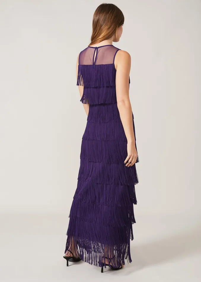 Cody Fringe Maxi Dress Violet Women Phase Eight Dresses