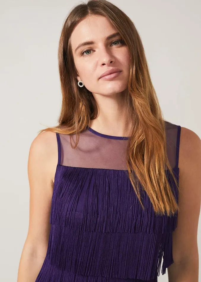 Cody Fringe Maxi Dress Violet Women Phase Eight Dresses