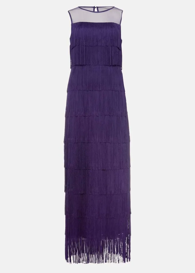 Cody Fringe Maxi Dress Violet Women Phase Eight Dresses