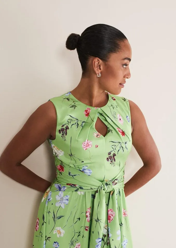 Corrin Floral Midi Dress Limemulti Women Phase Eight Dresses