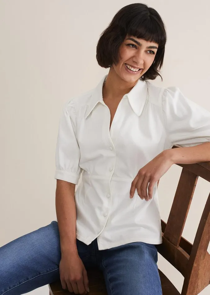Cosette Denim Top White Women Phase Eight Tops and TShirts