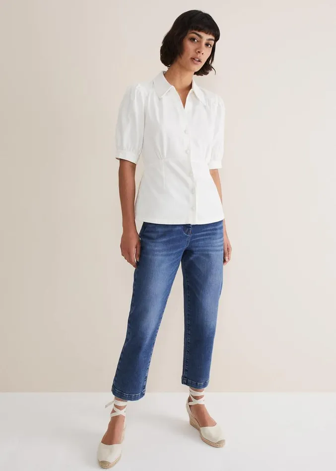 Cosette Denim Top White Women Phase Eight Tops and TShirts