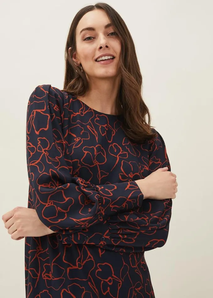 Cosmo Abstract Print Midi Dress Spiceink Women Phase Eight Dresses