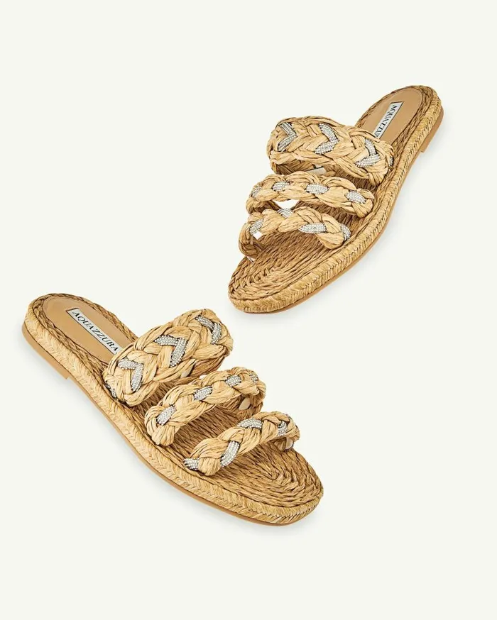 Costiera Espadrille Flat Beige Women Aquazzura Flats