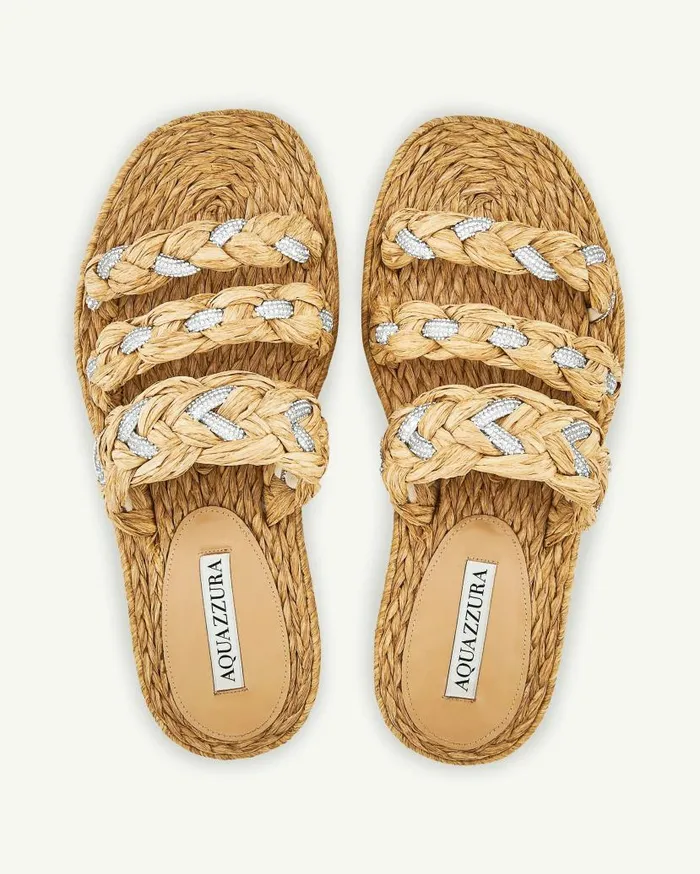Costiera Espadrille Flat Beige Women Aquazzura Flats