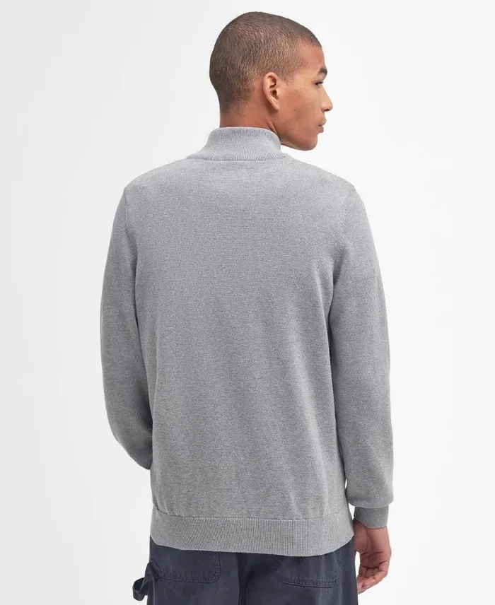 Cotton Half Zip Navy Men Barbour Jumpers