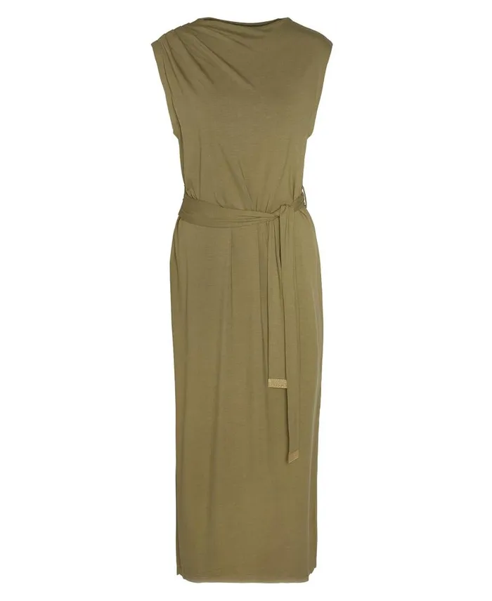 Courtney Midi Dress Golden Khaki Women Barbour Dresses and Skirts