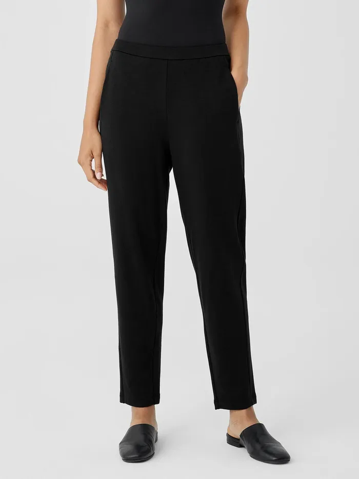 Cozy Brushed Terry Hug Slouchy Pant Black Women Eileen Fisher Pants Shorts and Jumpsuits