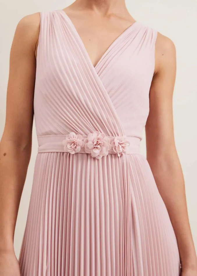 Cressida Pleated Midi Dress Antique Rose Women Phase Eight Dresses