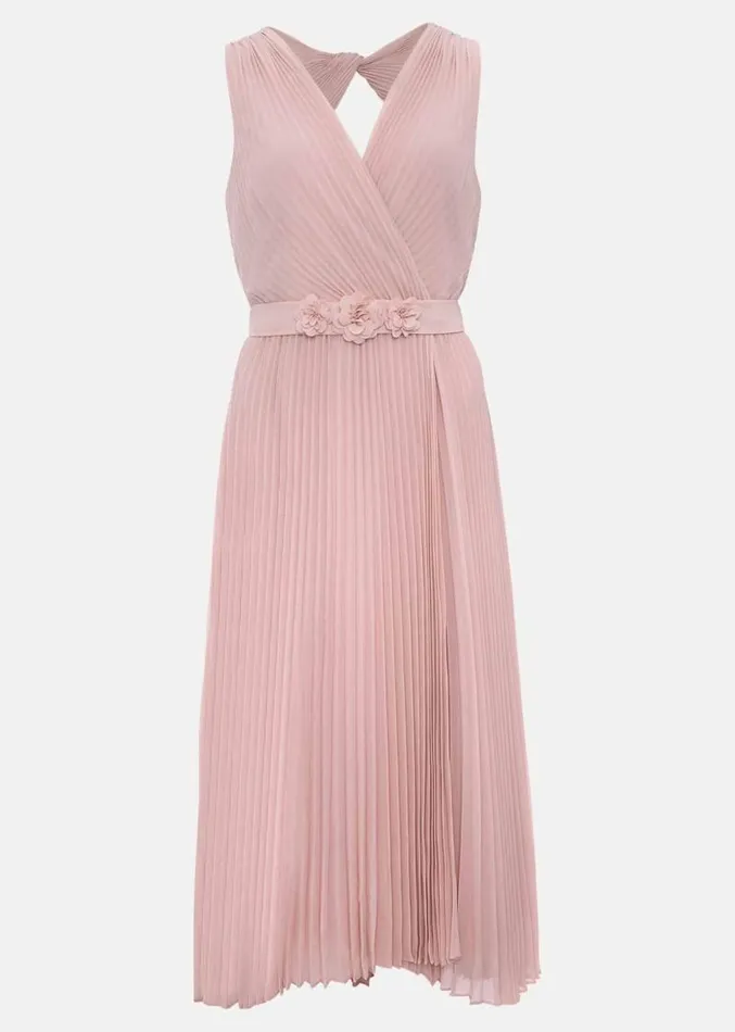 Cressida Pleated Midi Dress Antique Rose Women Phase Eight Dresses
