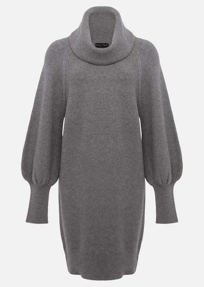 Dahlie Knitted Chunky Jumper Dress Mid Grey Women Phase Eight Dresses