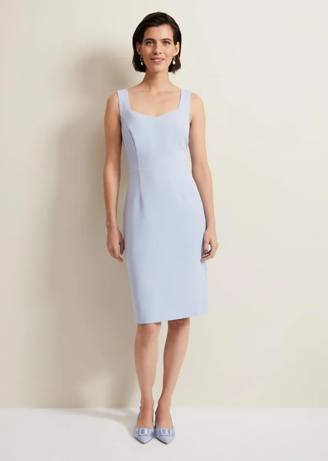 Daisy Lace Double Layer Dress Pale Blue Women Phase Eight Dresses