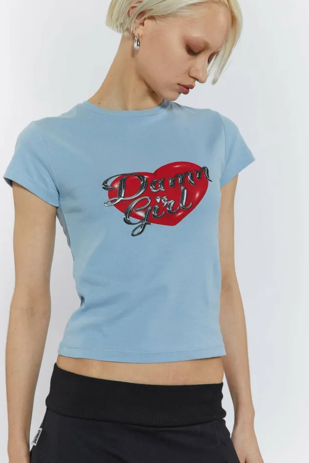 Damn Girl Tee Blue Women Jaded London TShirts