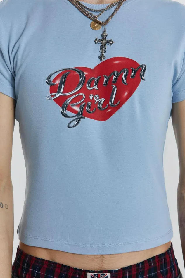 Damn Girl Tee Blue Women Jaded London TShirts