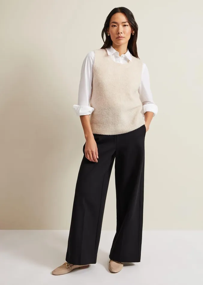 Daniella Mohair Knitted Tank Stone Women Phase Eight Knitwear