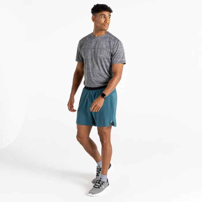 Dare 2b Accelerate 5 Inch Fitness Shorts Mediterranean Green Men Gym Shorts