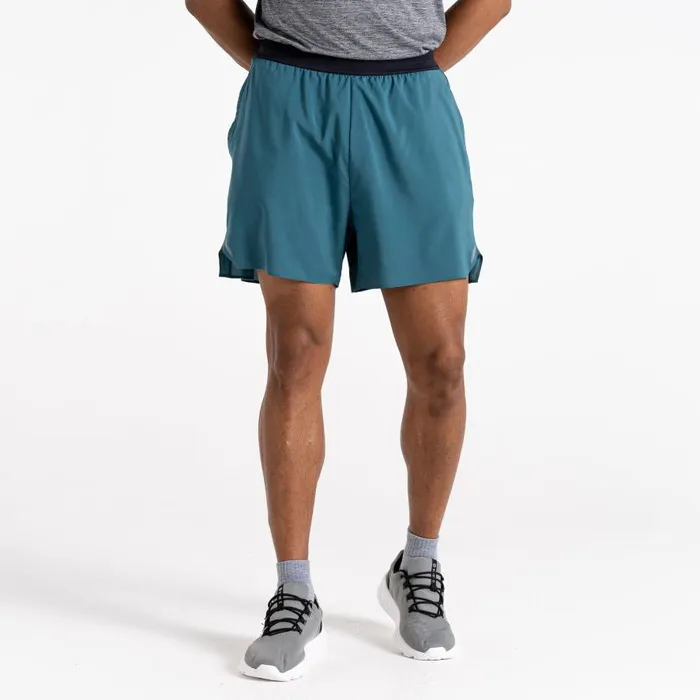 Dare 2b Accelerate 5 Inch Fitness Shorts Mediterranean Green Men Gym Shorts