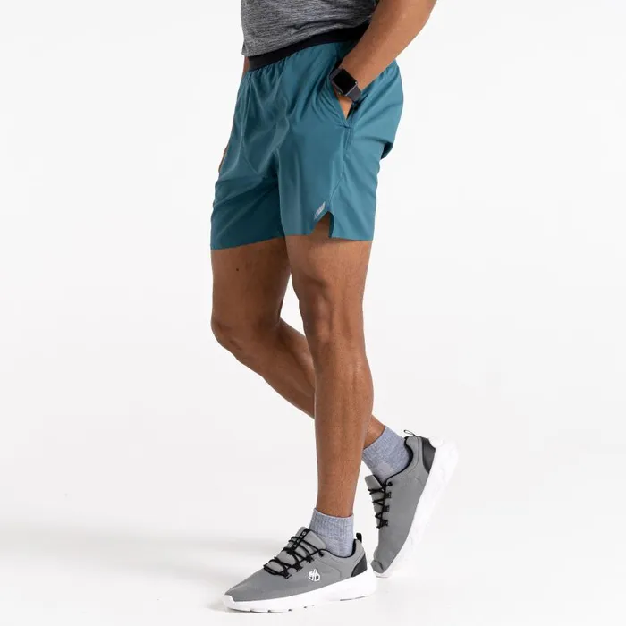 Dare 2b Accelerate 5 Inch Fitness Shorts Mediterranean Green Men Gym Shorts