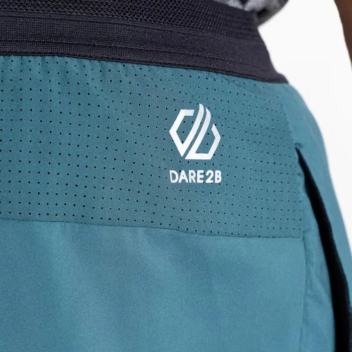 Dare 2b Accelerate 5 Inch Fitness Shorts Mediterranean Green Men Gym Shorts