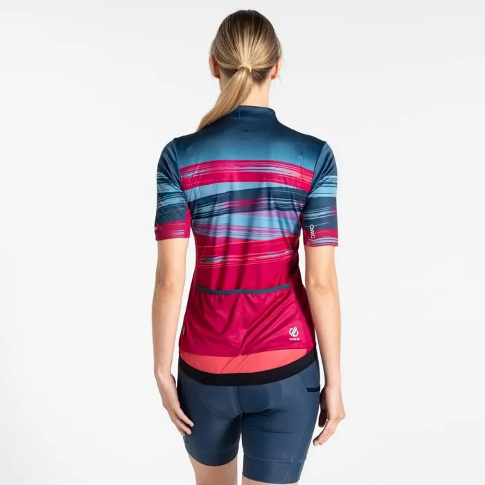 Dare 2b AEP Stimulus Jersey Berry Pink Paint Print Women Gym Tops
