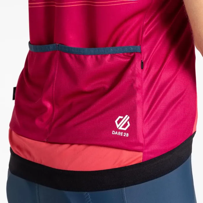 Dare 2b AEP Stimulus Jersey Berry Pink Paint Print Women Gym Tops
