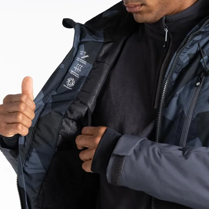 Dare 2b Baseplate Ski Jacket Grey Black Geo Men Ski Jackets