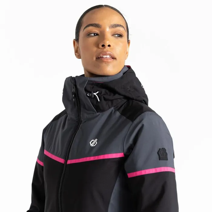 Dare 2b Carving Ski Jacket Black Ebony Grey Women Waterproof Jackets
