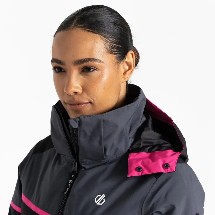 Dare 2b Carving Ski Jacket Black Ebony Grey Women Waterproof Jackets