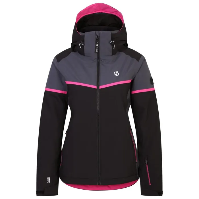Dare 2b Carving Ski Jacket Black Ebony Grey Women Waterproof Jackets