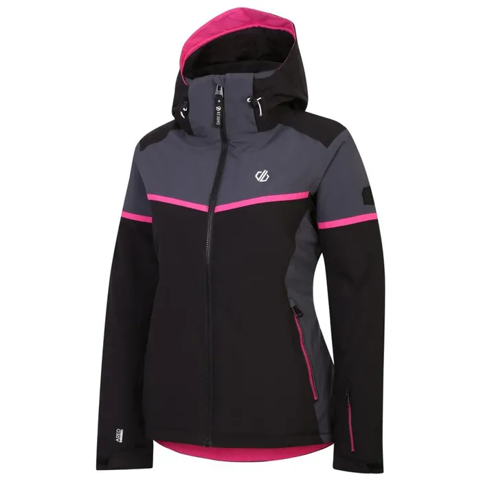 Dare 2b Carving Ski Jacket Black Ebony Grey Women Waterproof Jackets