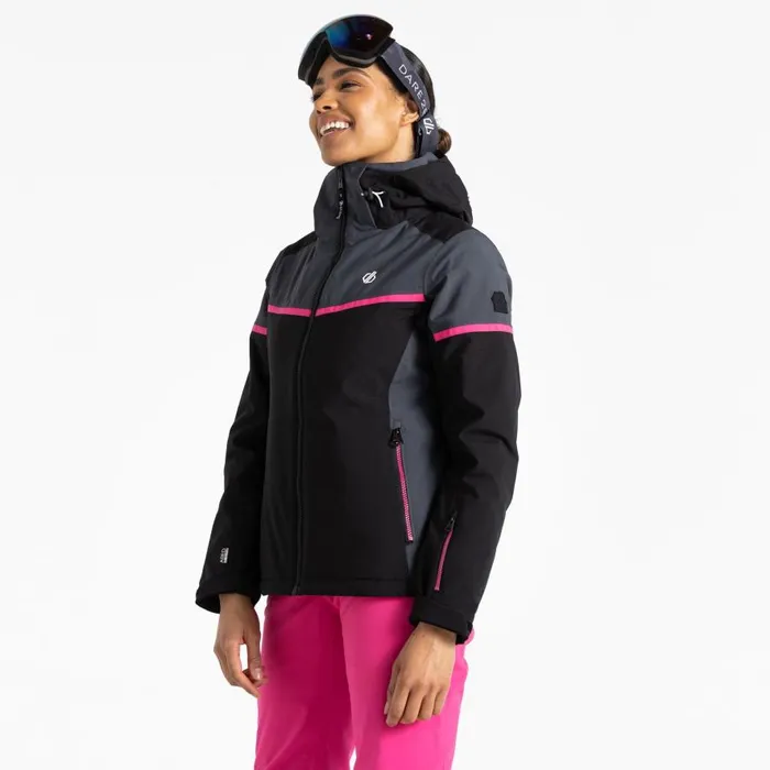 Dare 2b Carving Ski Jacket Black Ebony Grey Women Waterproof Jackets