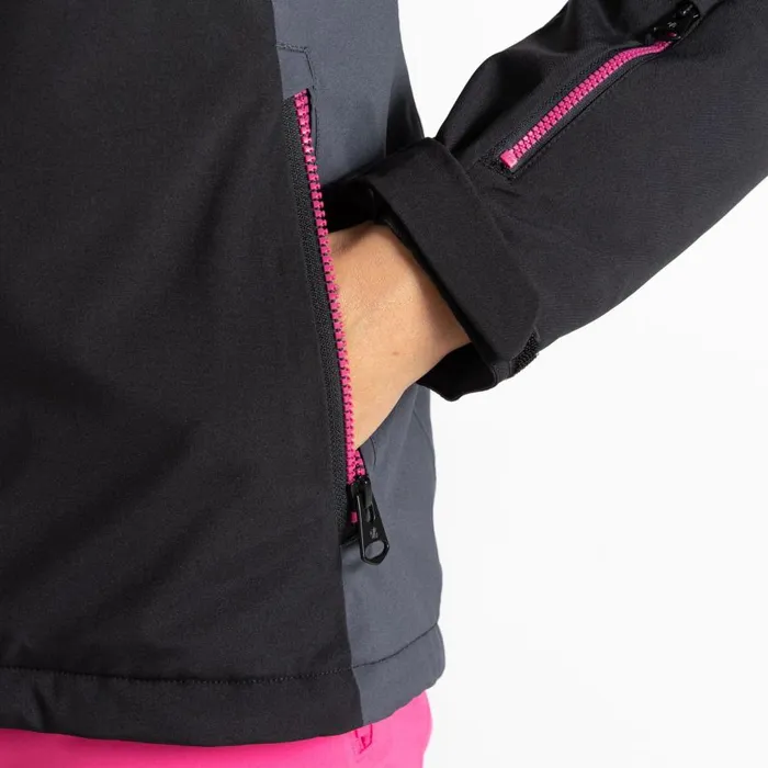 Dare 2b Carving Ski Jacket Black Ebony Grey Women Waterproof Jackets
