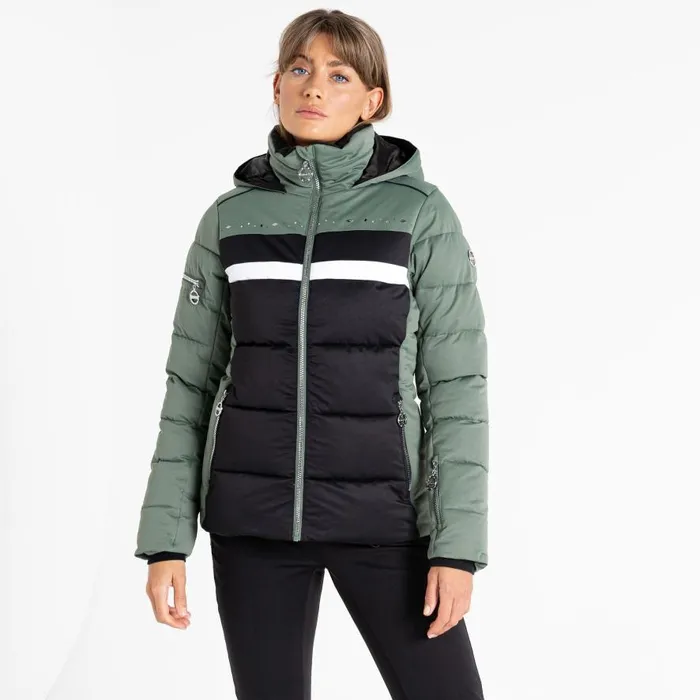 Dare 2b Crystallize Padded Ski Jacket Duck Green Women Waterproof Jackets