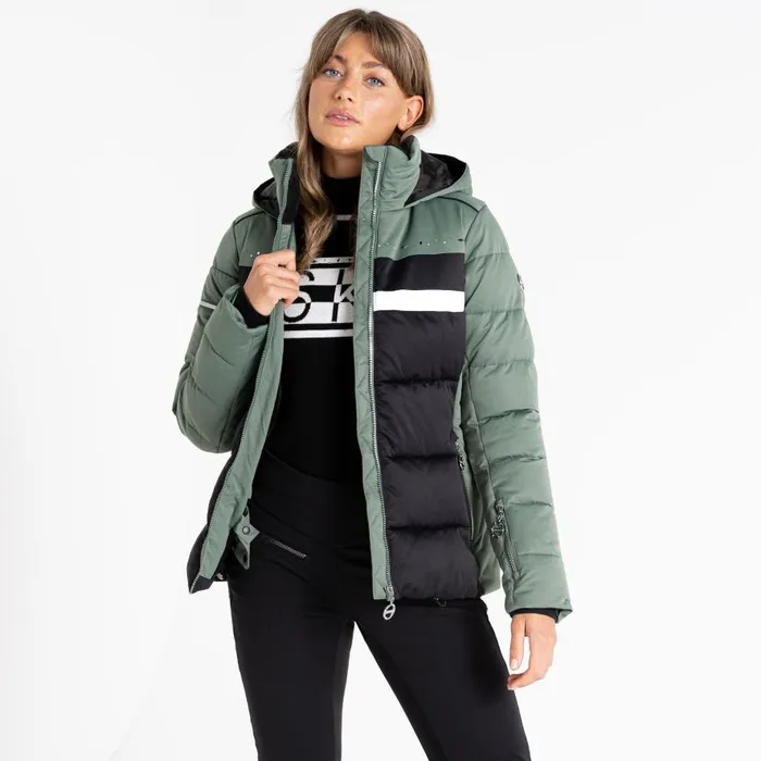 Dare 2b Crystallize Padded Ski Jacket Duck Green Women Waterproof Jackets