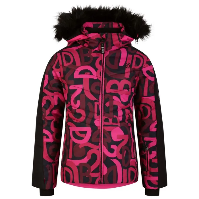 Dare 2b Ding Ski Jacket Pink Graffiti Print Kids Insulated Jackets