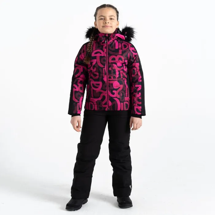Dare 2b Ding Ski Jacket Pink Graffiti Print Kids Insulated Jackets