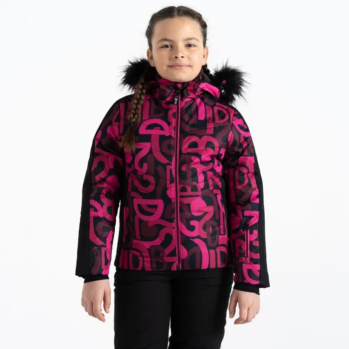 Dare 2b Ding Ski Jacket Pink Graffiti Print Kids Insulated Jackets