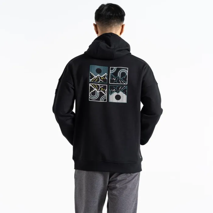 Dare 2b Distinctly Graphic Hoodie Black Mountain Print Men Hoodies and Sweatshirts