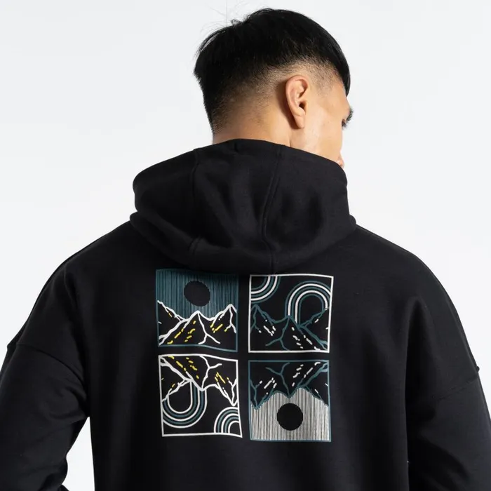 Dare 2b Distinctly Graphic Hoodie Black Mountain Print Men Hoodies and Sweatshirts
