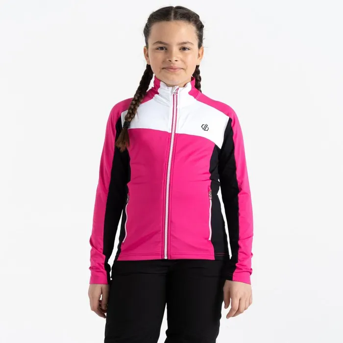 Dare 2b Emergent Core Stretch Midlayer Pure Pink Black Kids Fleece