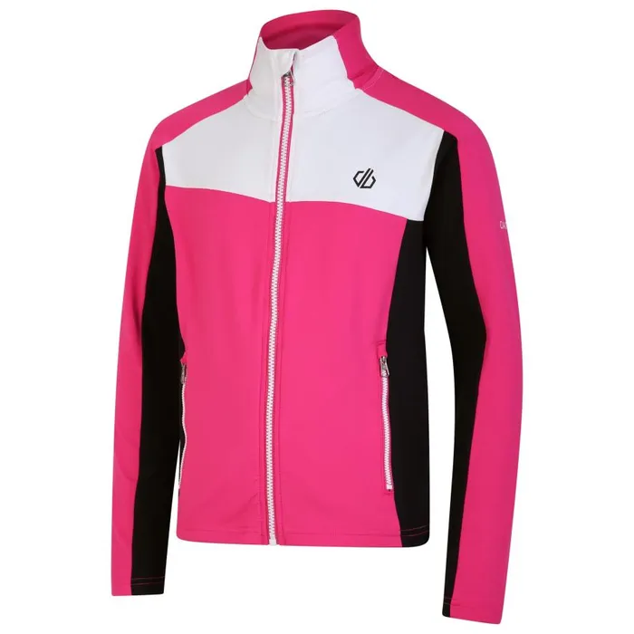 Dare 2b Emergent Core Stretch Midlayer Pure Pink Black Kids Fleece