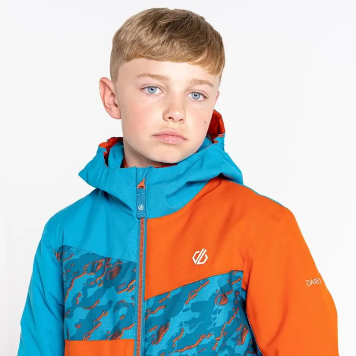 Dare 2b Glee II Ski Jacket Fjord Blue Rusty Orange Kids Insulated Jackets