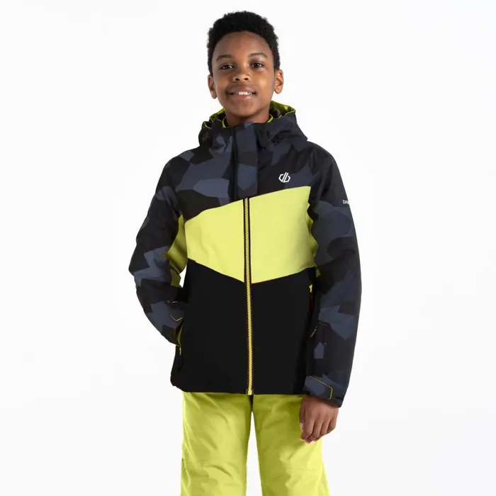 Dare 2b Humour II Ski Jacket Yellow Black Camo Kids Ski Jackets