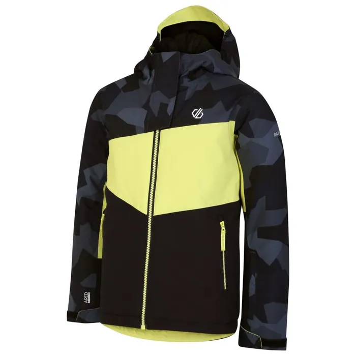 Dare 2b Humour II Ski Jacket Yellow Black Camo Kids Ski Jackets