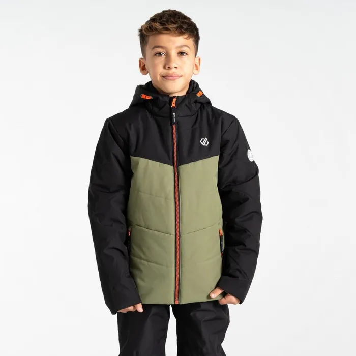 Dare 2b Jolly Puffer Jacket Black Olivine Green Kids Ski Jackets